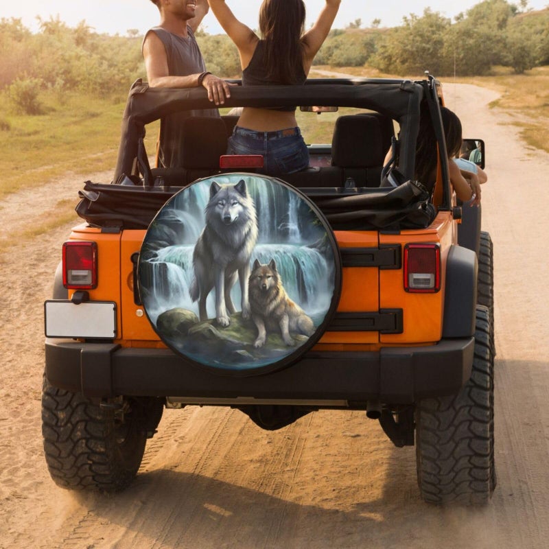Foruidea 3D Printed Wolf Spare Tire Cover Dust-Proof Wheel Tire Cover Fit Trailer, RV, SUV and Many Vehicle 15 Inch - Image 4